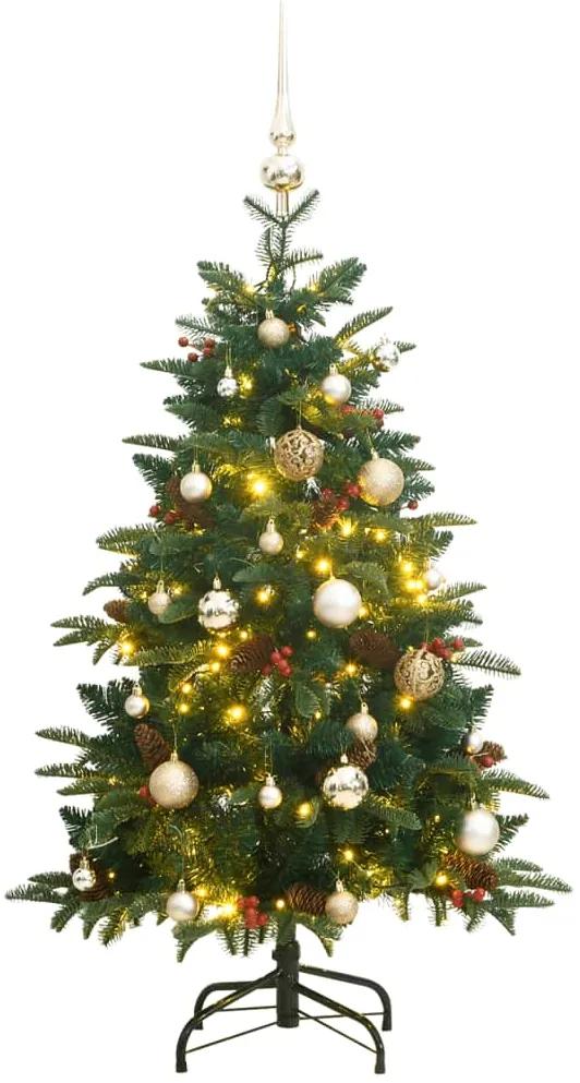 Umelý výklopný vianočný stromček 150 LED a sada gúľ 150 cm 3210460
