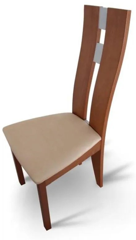 Kondela Drevená stolička, čerešňa/látka béžová, BONA NEW