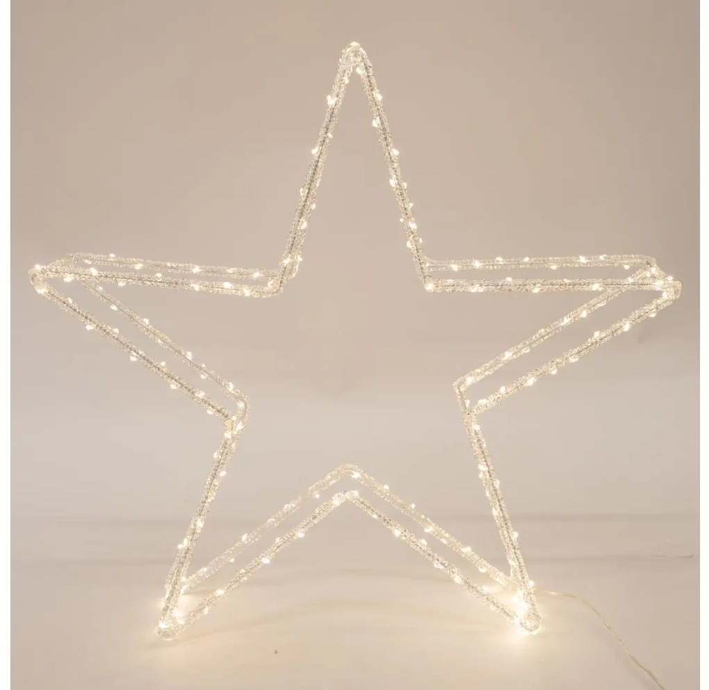 LED vonkajšia vianočná dekorácia 120xLED/2,1W/230V IP44 teplá biela hviezda 46 cm