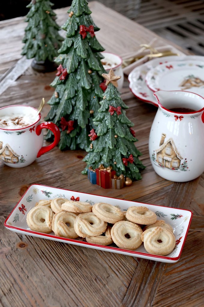 Vianočný keramický podnos Chalet de Noël - 28 * 12 * 3,5 cm