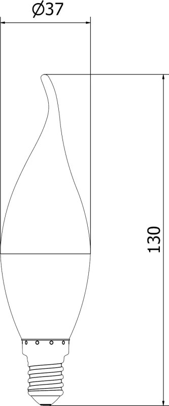 Mexen Nova, LED žiarovka E27, C37, 5W, Teplá - 3000K, 525 lm - L102-E27-0530-01