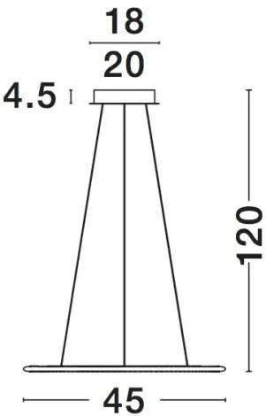LED luster Livorno 45 Chrome