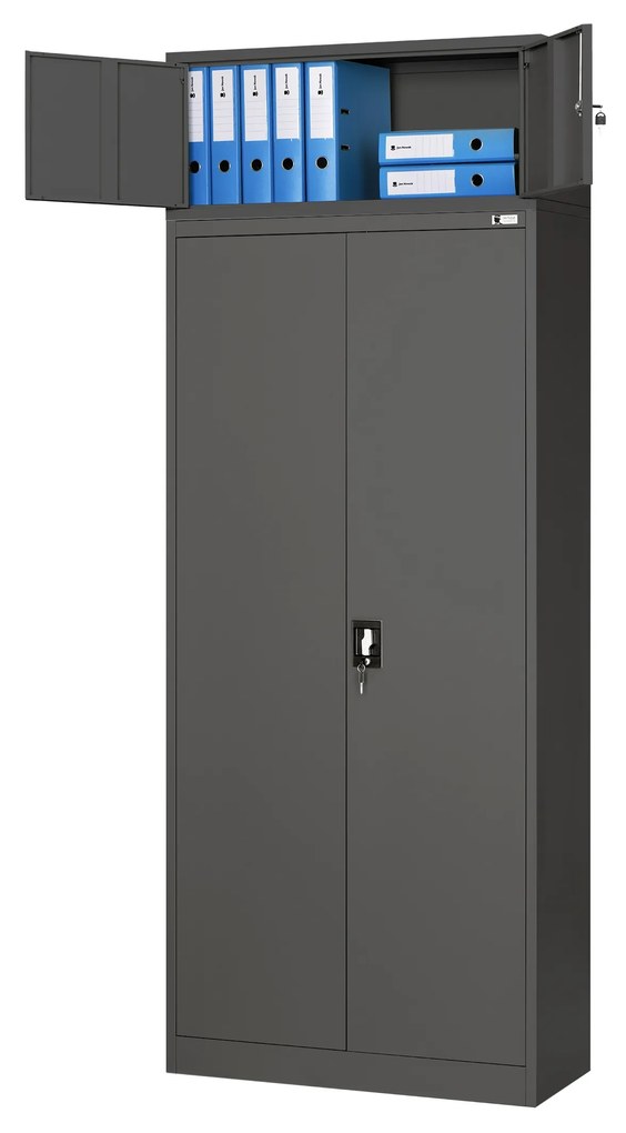 Nadstavec na kancelársku skriňu EWA, 900 x 380 x 400 mm, antracitová