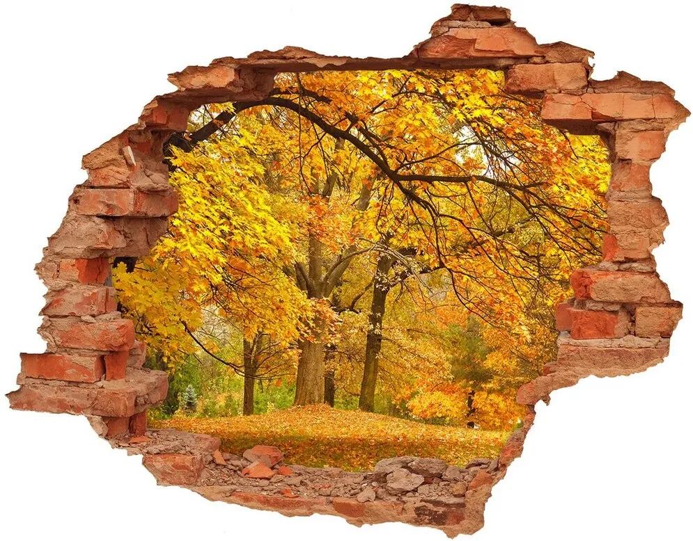 Diera 3D v stene nálepka Jeseň v parku WallHole-cegla-90x70-43414176