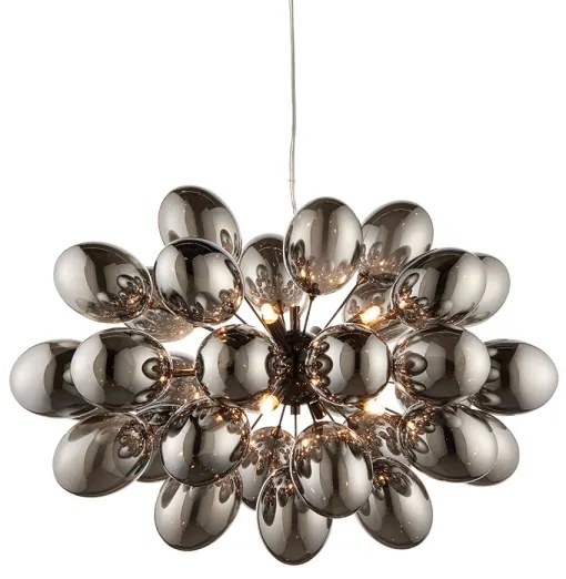 Endon 80124 - Luster na lanku INFINITY 8xG9/28W/230V čierna/dymová