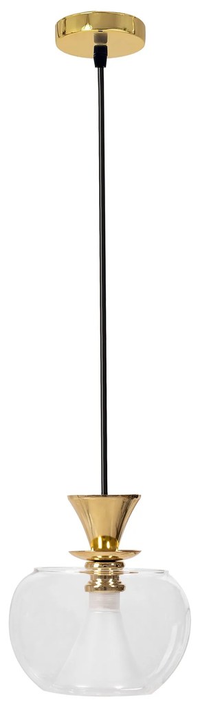 Toolight - Stropná lampa závesná sklenená guľa zlatá APP902-1CP, OSW-06676