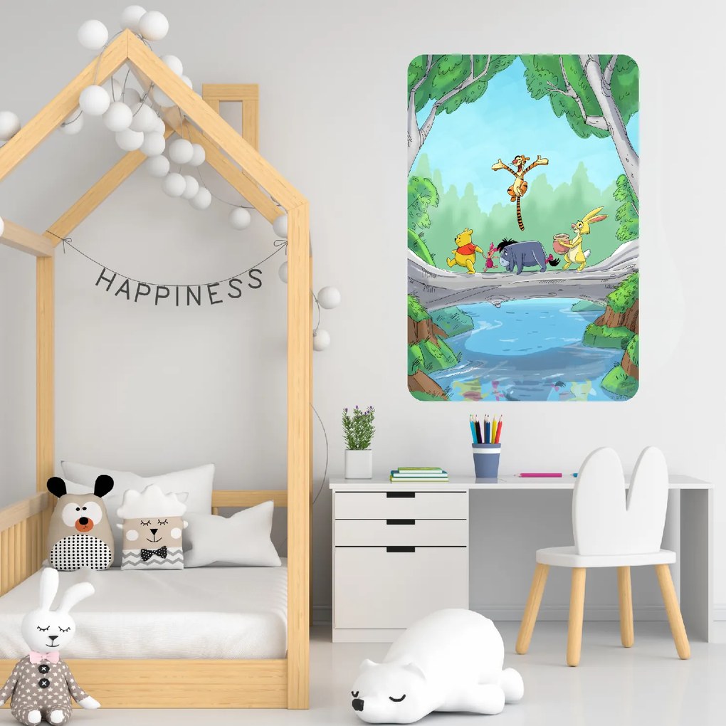 Textilná nálepka na stenu "Macko Pú"