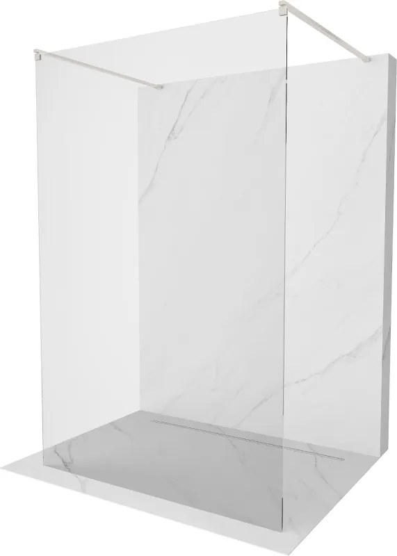 Mexen Kioto voľne stojaca sprchová stena 100 x 200 cm, priehľadné 8 mm, brúsený nikl - 800-100-002-97-00