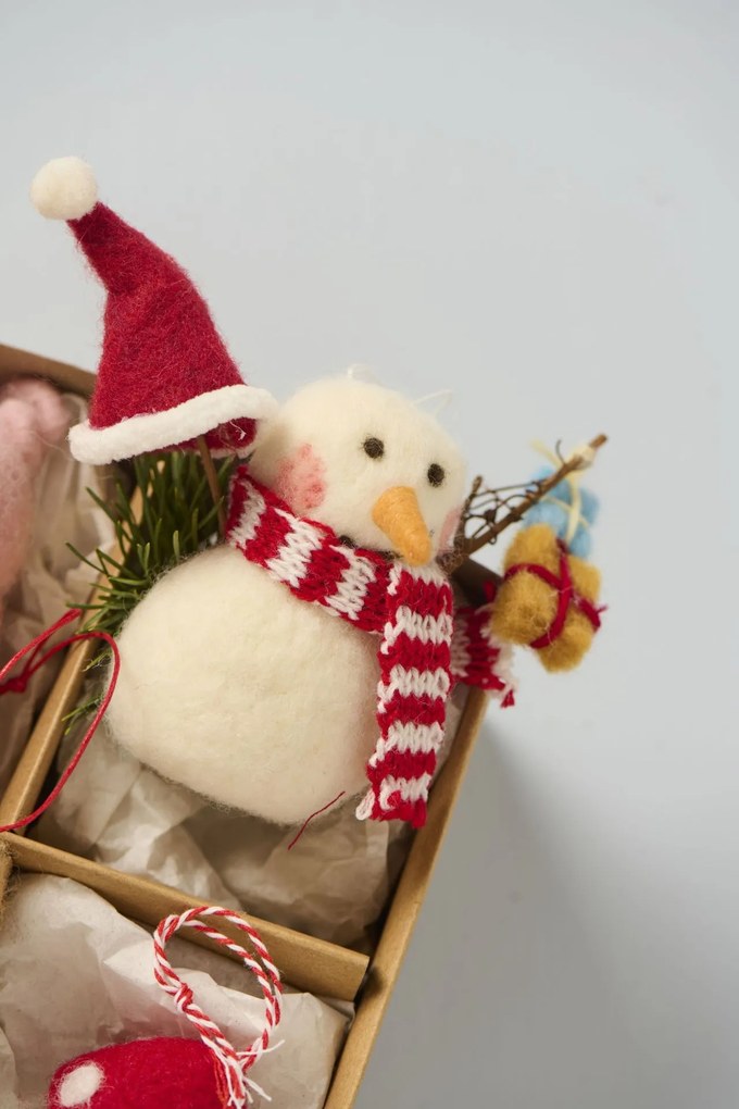 Ib Laursen Plstená ozdoba Snowman