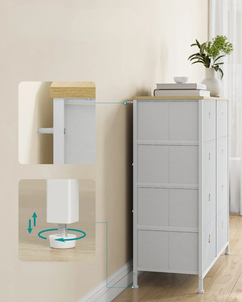 Komoda so zásuvkovými boxmi TRENILO 80x81,5 cm, dub/biela