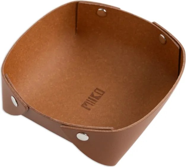 Odkladacia miska z pravej kože Rove, malá / hnedá