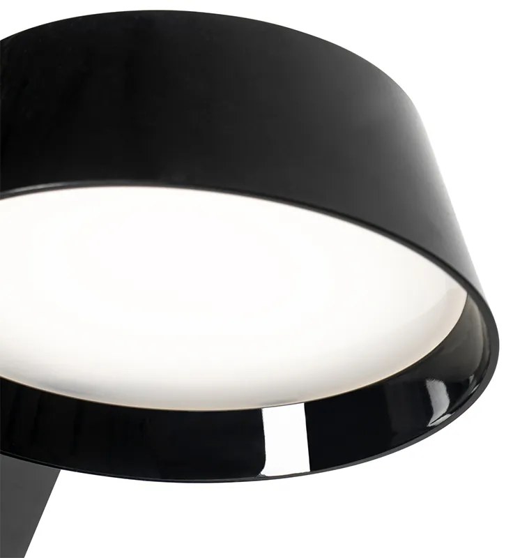 Stolná lampa čierna s dotykom vrátane LED s USB pripojením - Edward