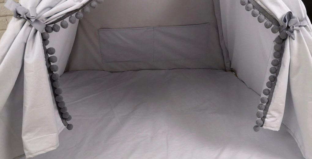 Detský stan TEEPEE (TÍPÍ) SUPERIOR s doplnkami - ŠEDÝ