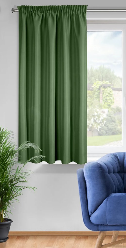 KRÁTKY ZÁVES NA PÁSKE RITA 140X175 CM TMAVOZELENÁ