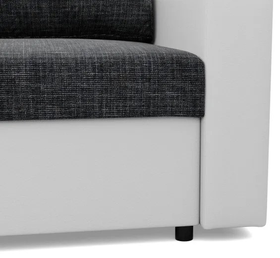 Rohová rozkladacia sedačka LUNA tmavosivá / biela