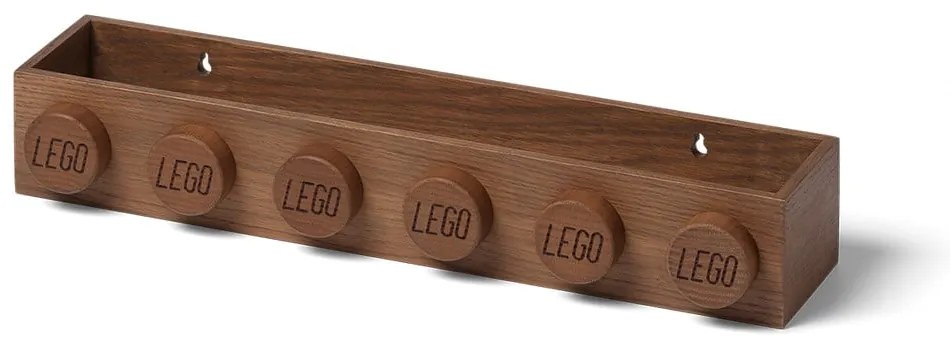 Detská nástenná polica z tmavo moreného dubového dreva LEGO® Wood