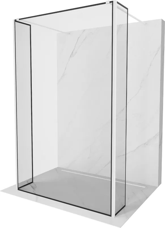 Mexen Kioto sprchová stena voľne stojaca 90 x 30 x 30 cm, čierny vzor, biela - 800-090-030-222-20-70-030