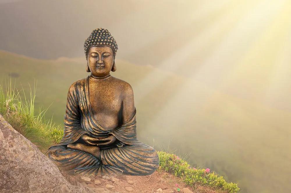 Samolepiaca tapeta socha Budhu v meditujúcej polohe