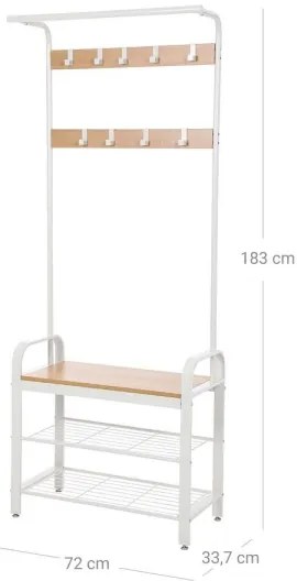 Stojanový vešiak NAVOR hnedý/biely