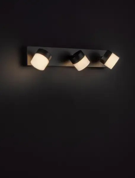 LED čierne nástenné svietidlo Teko 3
