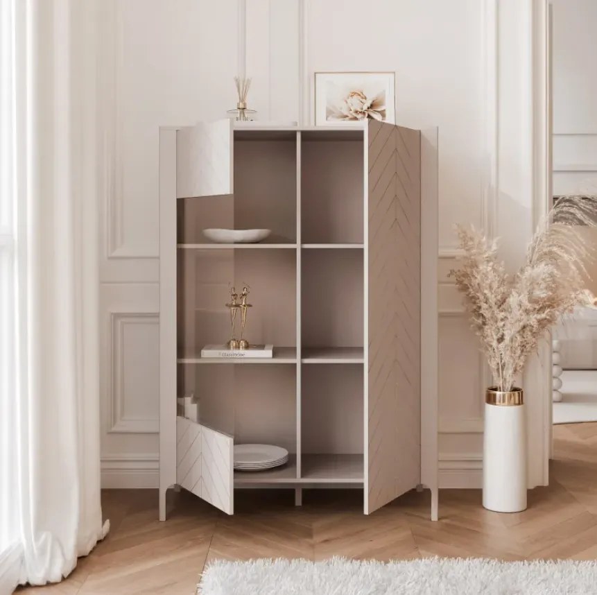 Moderná vitrína MARCIUS 103cm kašmír