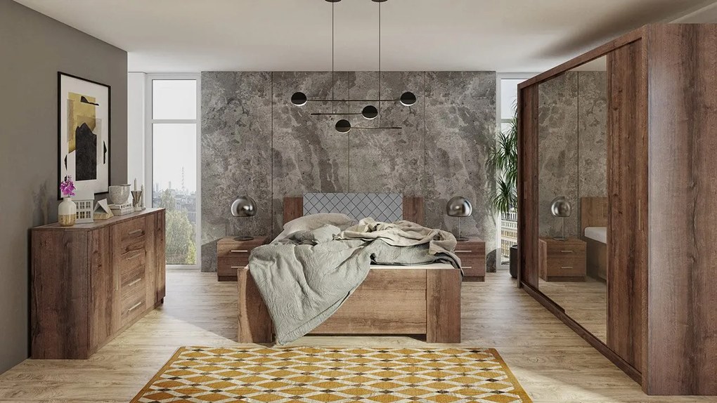 Spálňa Kler VIII, Farby: biela / biely + ekokoža soft 017 pik