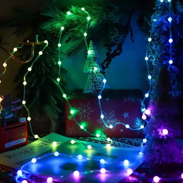 LED RGB Stmievateľný vianočný záves WIZARD 400xLED/USB 2x2m + diaľkové ovládanie
