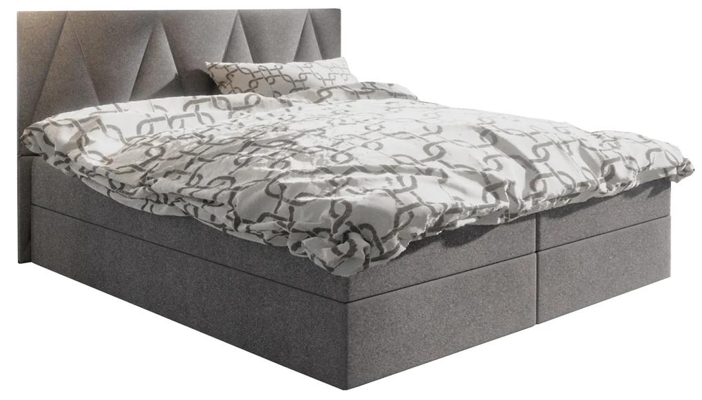 Manželská posteľ Boxspring 140 cm Fade 3 Comfort (sivá) (s matracom a úložným priestorom). Vlastná spoľahlivá doprava až k Vám domov. 1055890