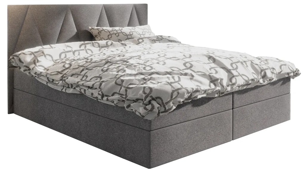 Manželská posteľ Boxspring 140 cm Fade 3 (sivá) (s matracom a úložným priestorom). Akcia -20%. Vlastná spoľahlivá doprava až k Vám domov. 1046506
