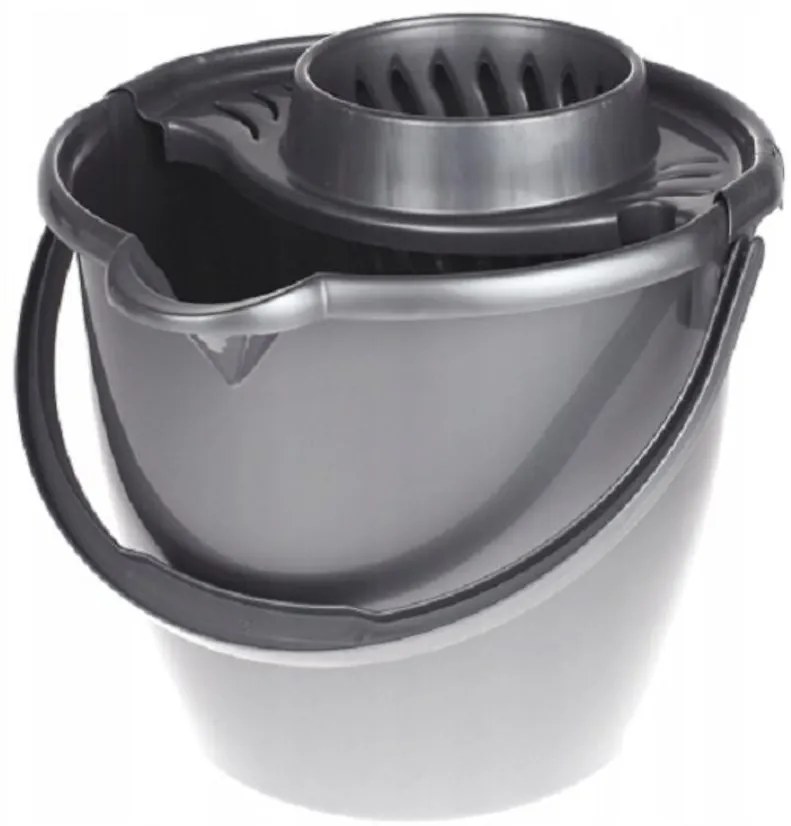 Vedro okrúhle 12l so žmýkačkou strieborné