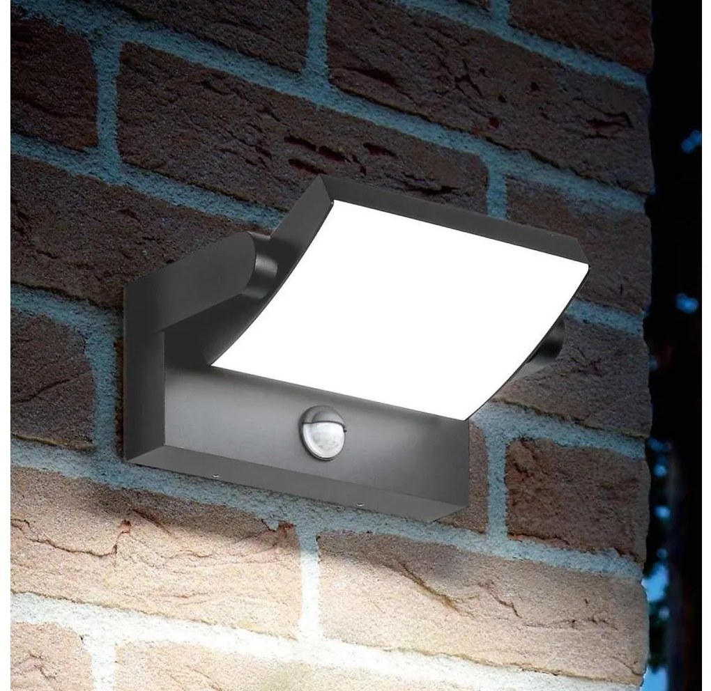 Ideal Lux - LED Vonkajšie nástenné svietidlo so senzorom LED/21W/230V antracit