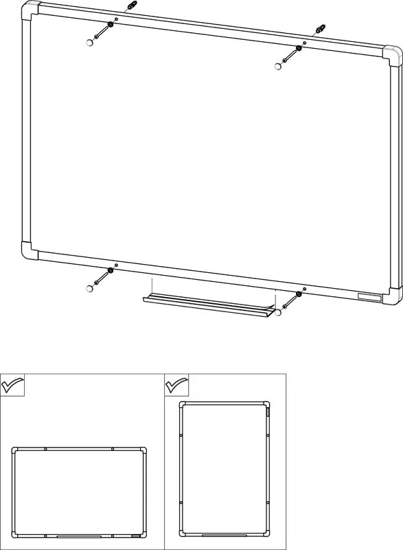 Biela magnetická popisovacia tabuľa boardOK, 2000 x 1200 mm, eloxovaný rám