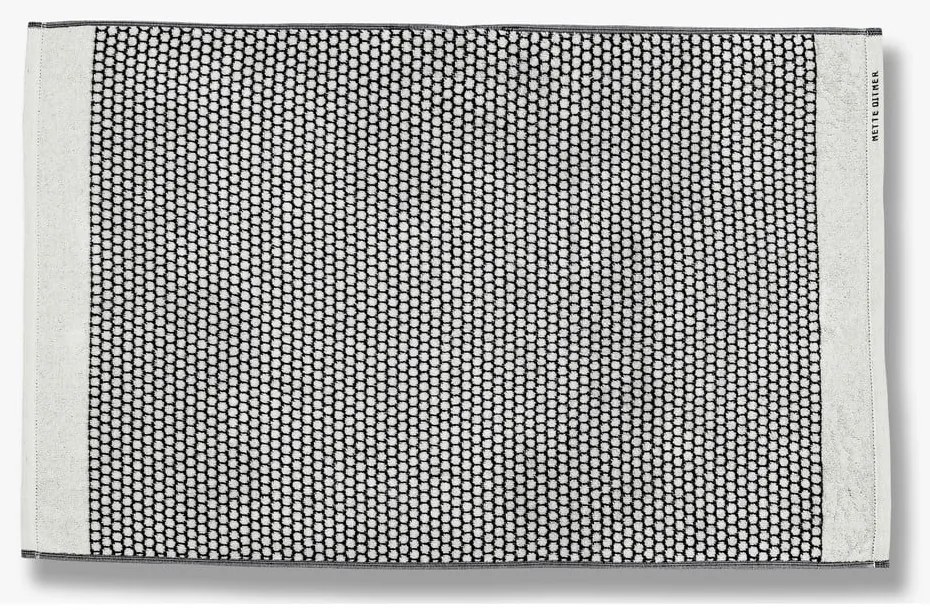 Čiernobiela textilná kúpeľňová predložka 50x80 cm Grid – Mette Ditmer Denmark