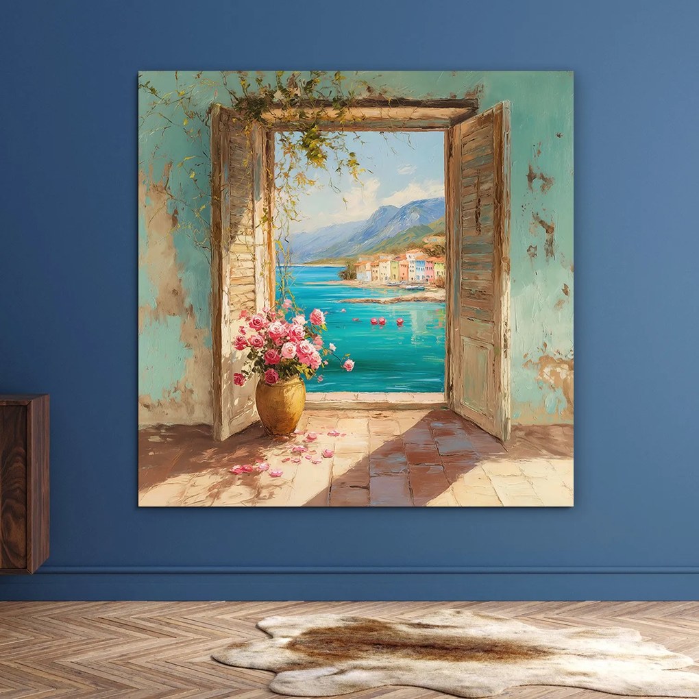 DUBLEZ | Retro obraz na stenu - Otvorené okno