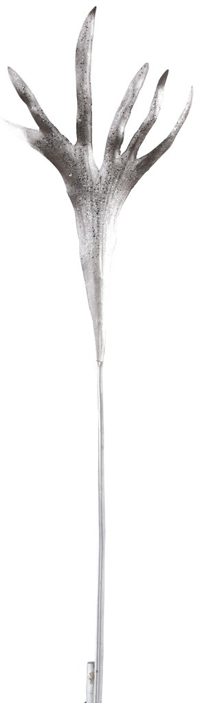 Dekoračné strieborná kvetina s trblietkami Horns - 26 * 90cm
