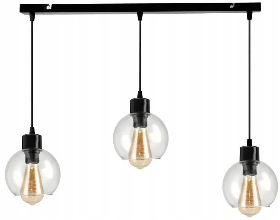 BERGE Nastaviteľné LED stropné svietidlo 3x E27 sklenená guľa