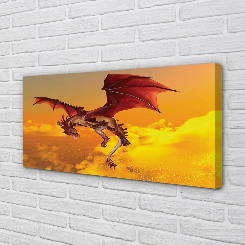Obraz canvas Zamračené oblohy drak 125x50 cm