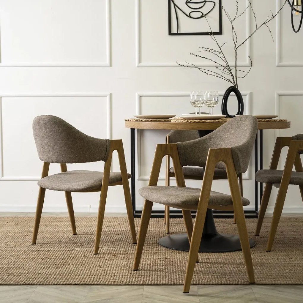 PROXIMA.store - Čalúnená jedálenska stolička RUIZ FARBA: sivá, FARBA NÔH: orech