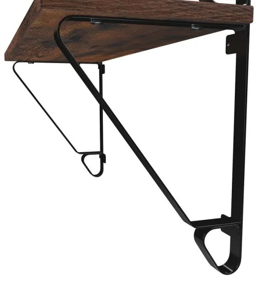 Sada 2x nástenných políc SHELFY hnedá/čierna