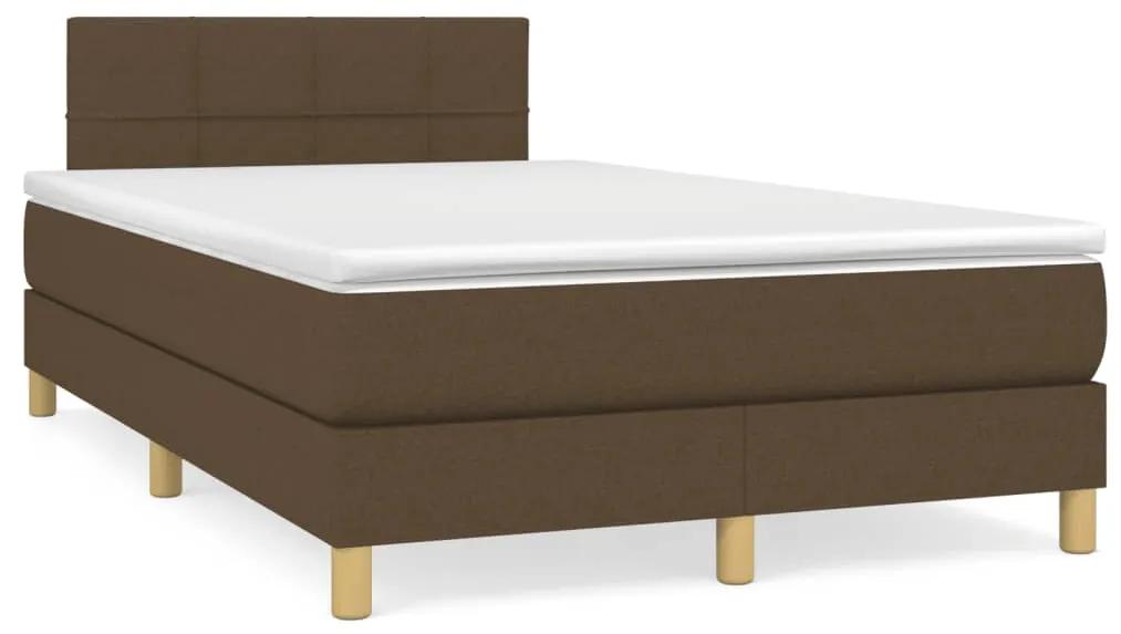 Boxspring posteľ s matracom tmavohnedá 120x190 cm látka 3269775