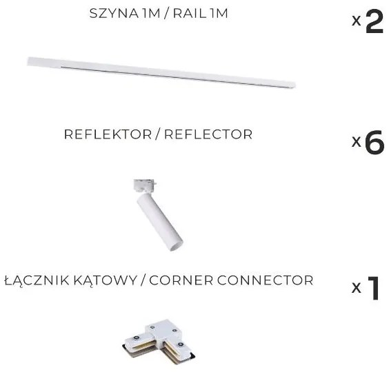 Zuma Line 3578 - Bodové svietidlo v lištovom systéme LULU 6xGU10/35W/230V biela