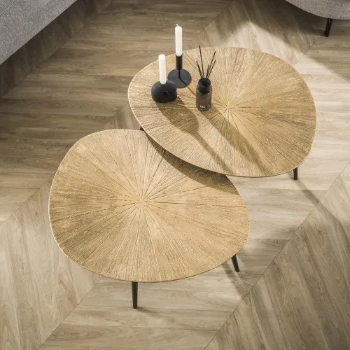 Konferenčný stôl 32-40 Ray 2-set Drevo Antique Gold - Komfort-nábytok