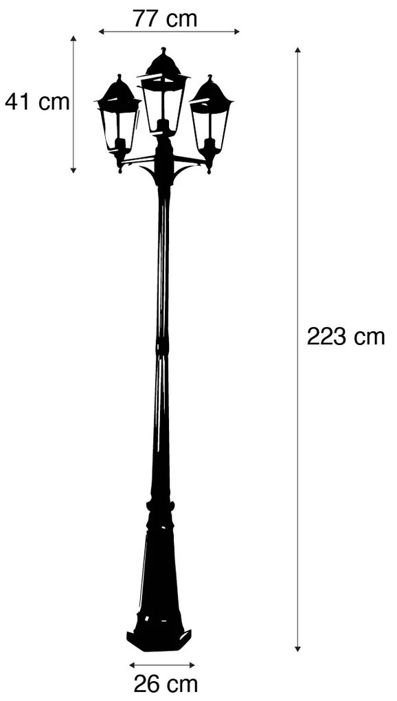 Rustikálna vonkajšia lampa tmavozelená 3-svetlo IP44 - New Orleans