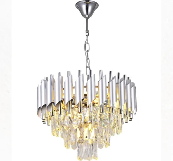 Brilagi – závesný luster na reťazi ECLIPSE 5×E14/10W/230V, pr. 38 cm, strieborný