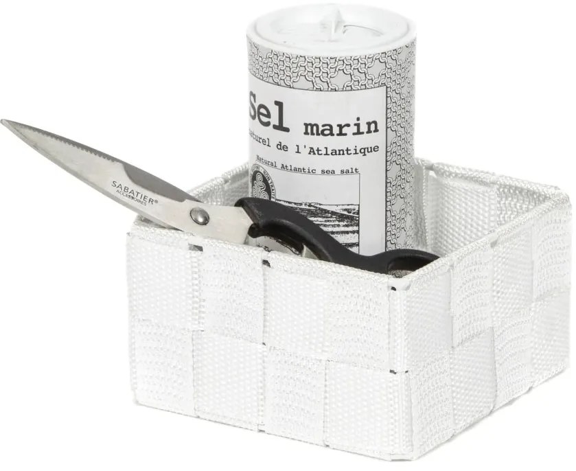 Compactor Úložný organizér do zásuvky Compactor TEX - košík S, 12 x 12 x 7 cm, biely, S