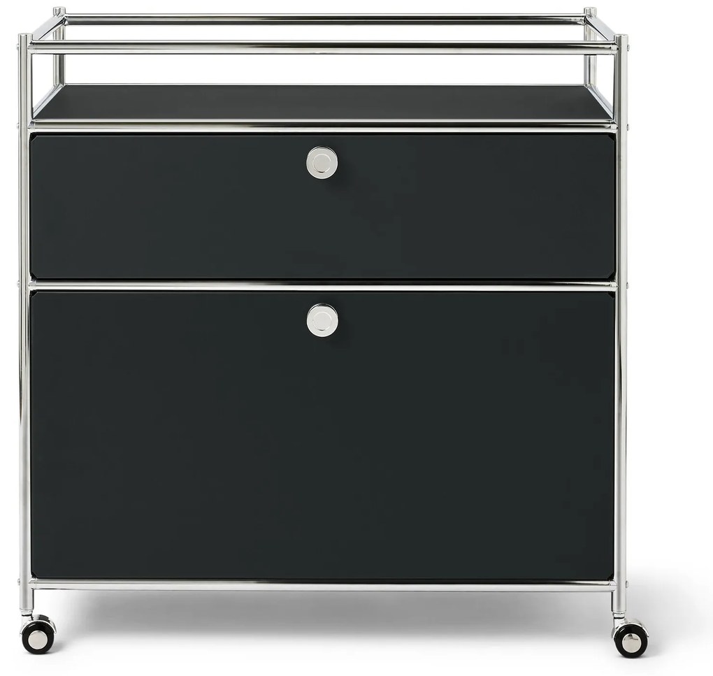 Kovová komoda »CN3« s 1 zásuvkou, 1 výklopným priečinkom a lemovaním