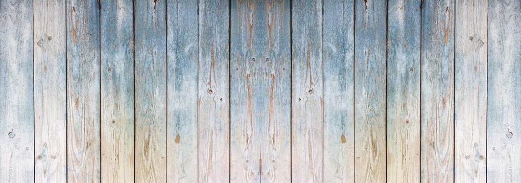 Fototapeta - Drevené dosky - modrý nádych (152,5x104 cm)