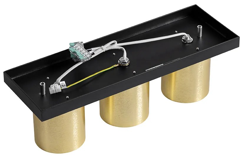 Moderné stropné bodové svietidlo čierne so zlatom 3-žiarovkové - Tubo