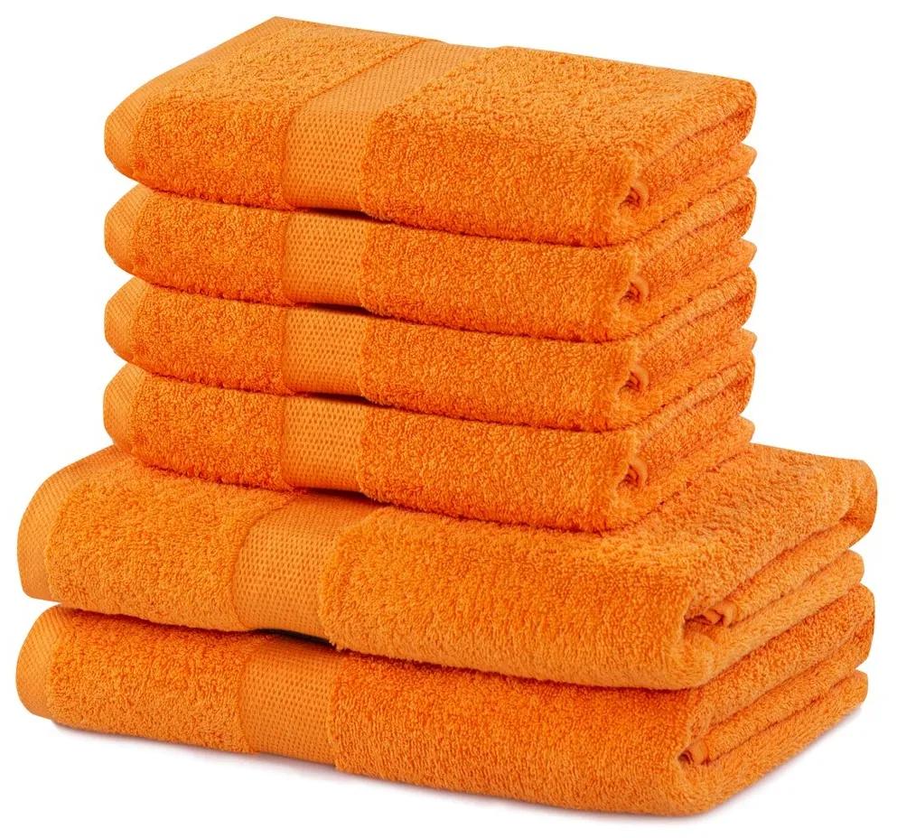 Súprava 2 osušiek a 4 uterákov DecoKing Ginna oranžová