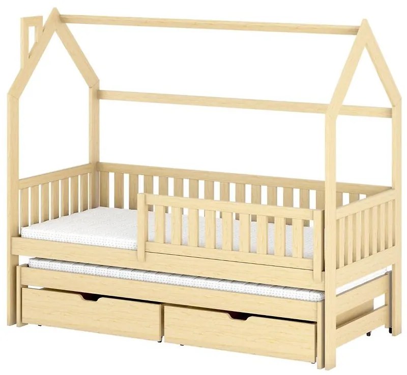 Posteľ Domček Monkey 90x200 borovica